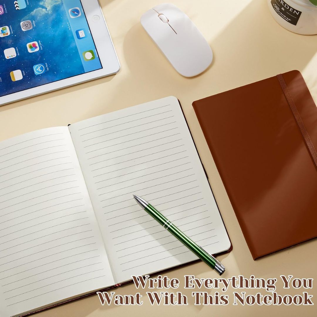 Brown A5 Faux-Leather Hardcover Journal – Custom Laser Engraved