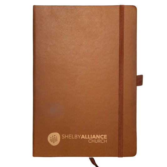 Brown A5 Faux-Leather Hardcover Journal – Custom Laser Engraved